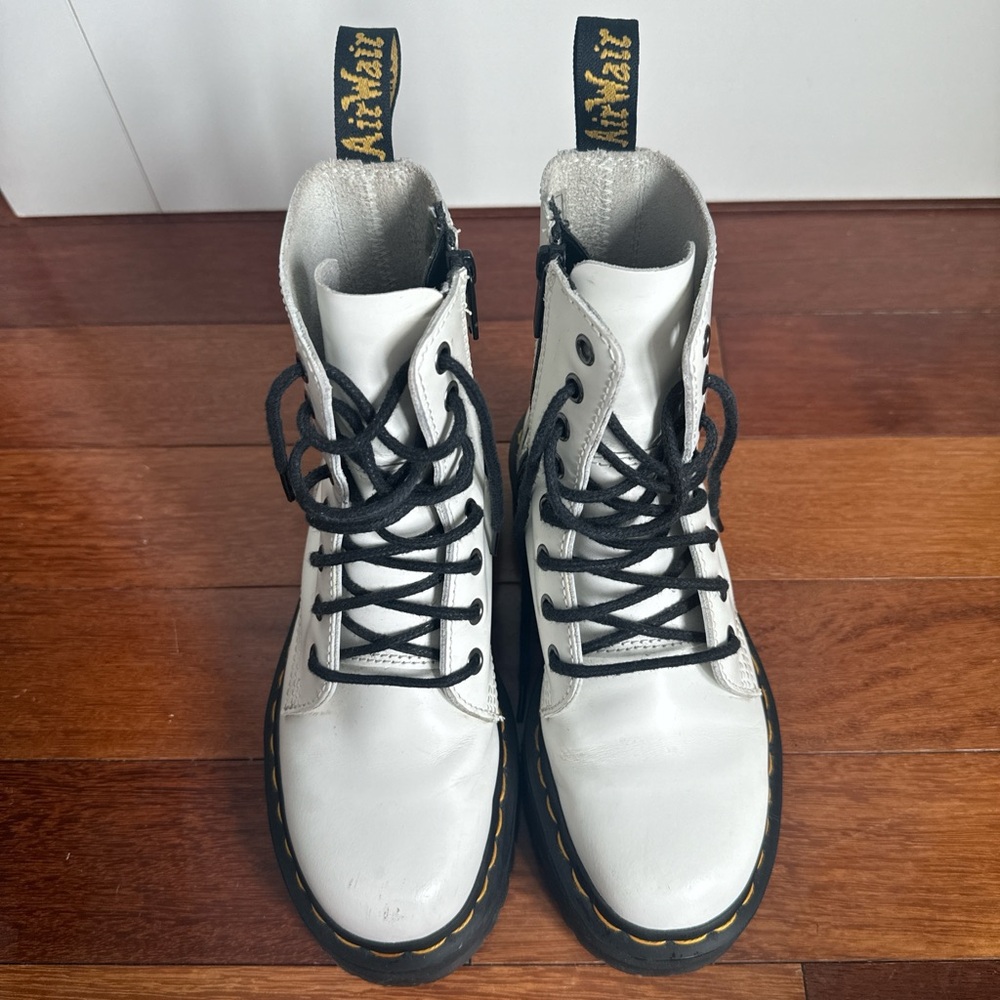 Dr. Martens White Leather platform boots
